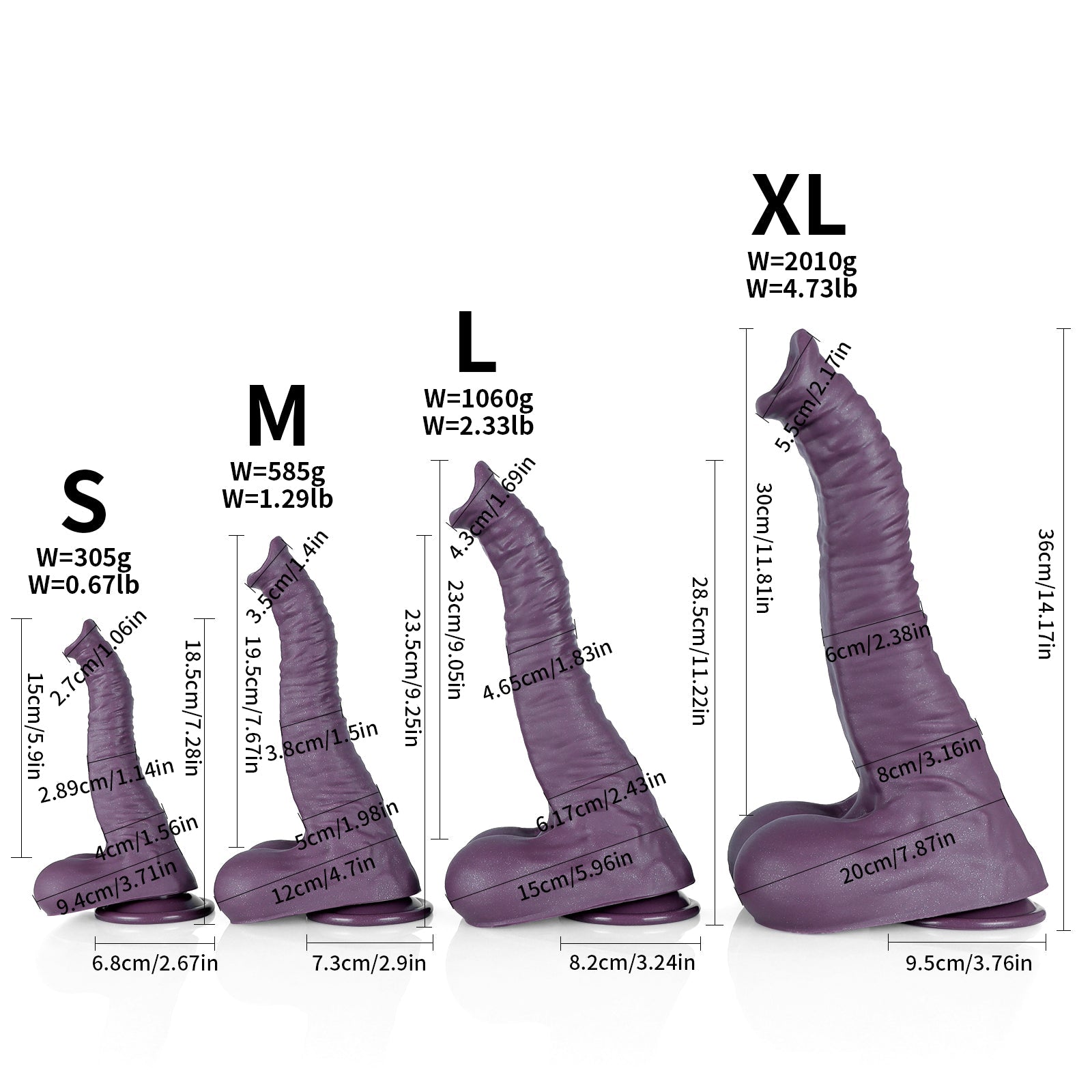 Purple Silicone Animal Elephant Trunk Dildo
