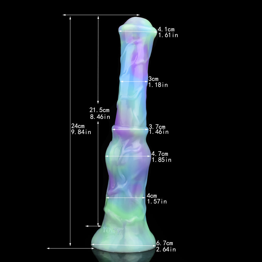 9 Inch Knot Glow In The Dark Horse Dildo
