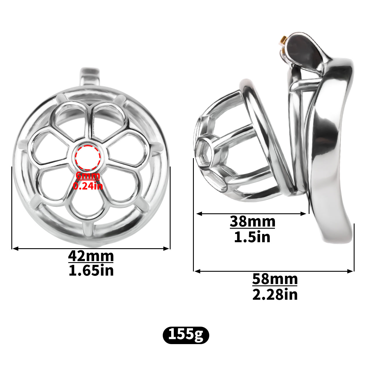 Flower Small Metal Chastity Cage