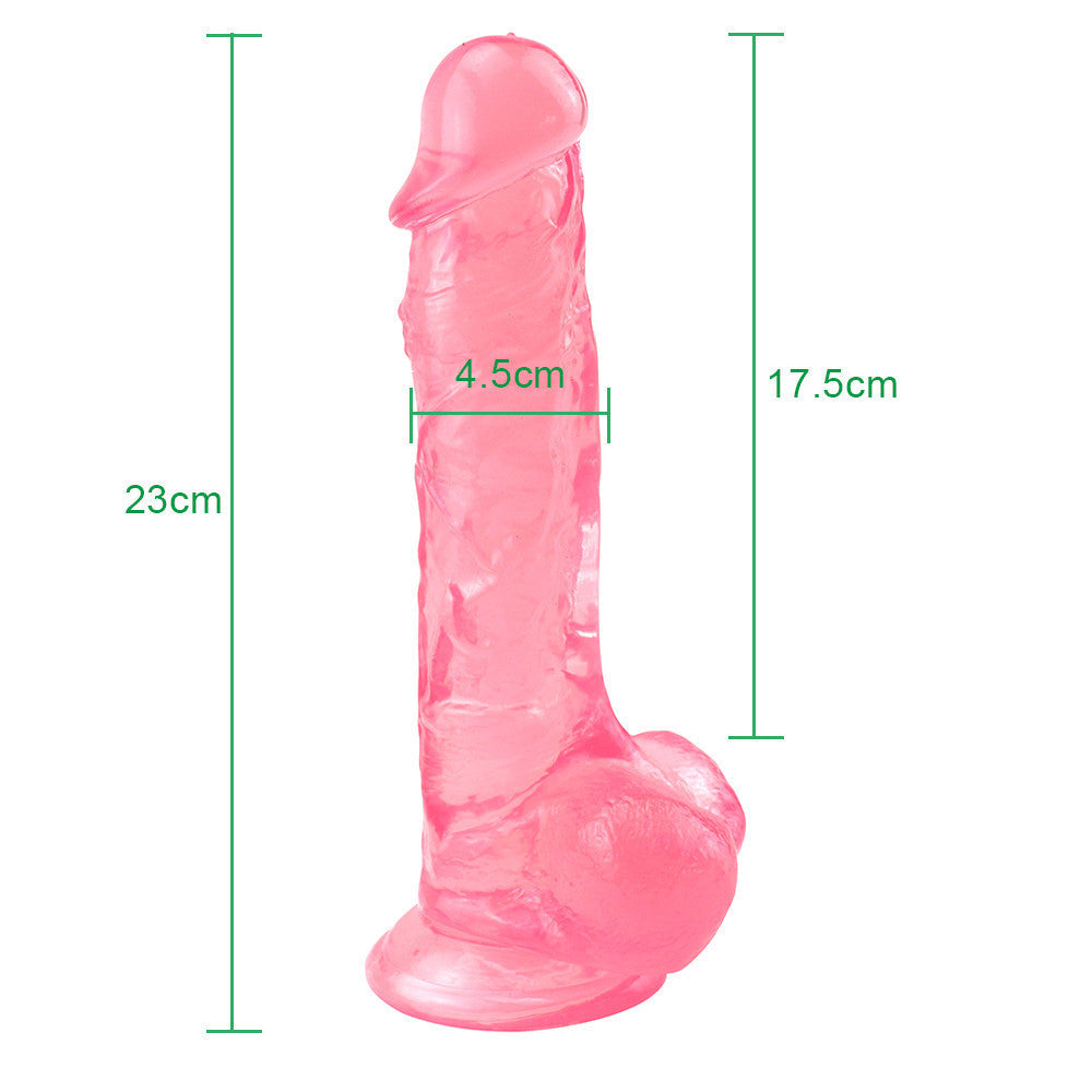 9 Inch Pink Clear Large Jelly Dildo