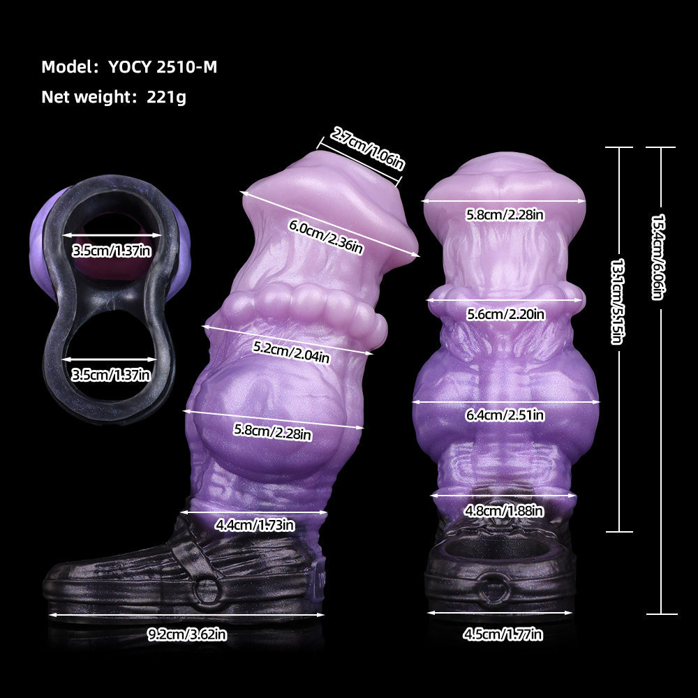 7 Inch Purple Huge Knot Horse Cock Sleeve