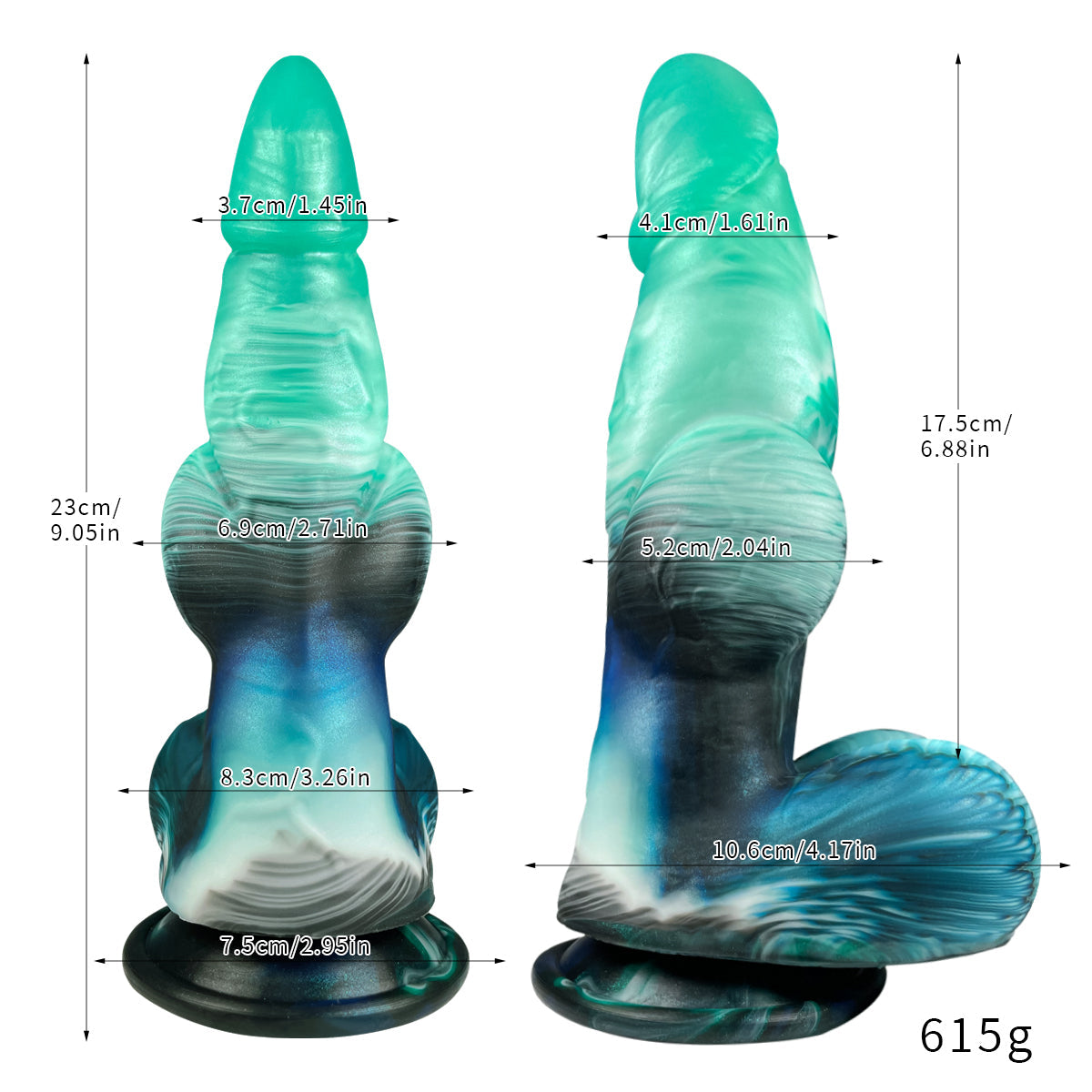 Green Gradient Monster Knot Inflatable Anal Plug