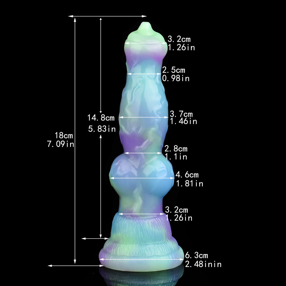 7 Inch Knot Glow In The Dark Dog Dildo