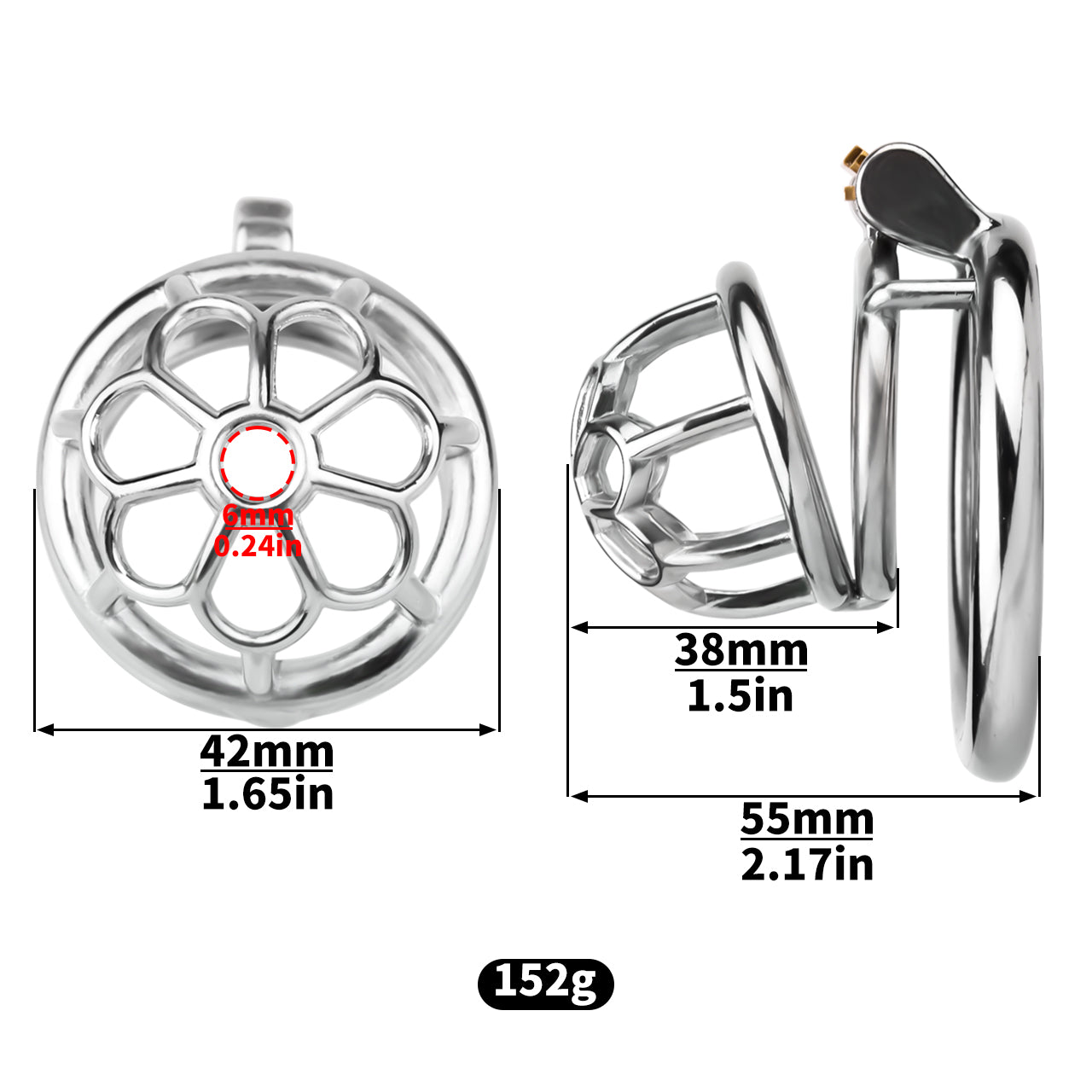 Flower Small Metal Chastity Cage