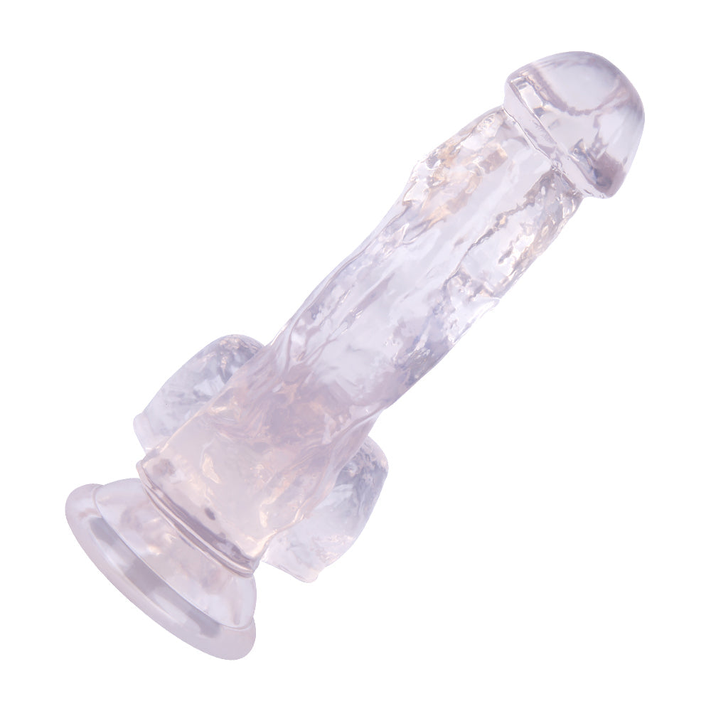 7 Inch Clear Curved G-spot Jelly Dildo