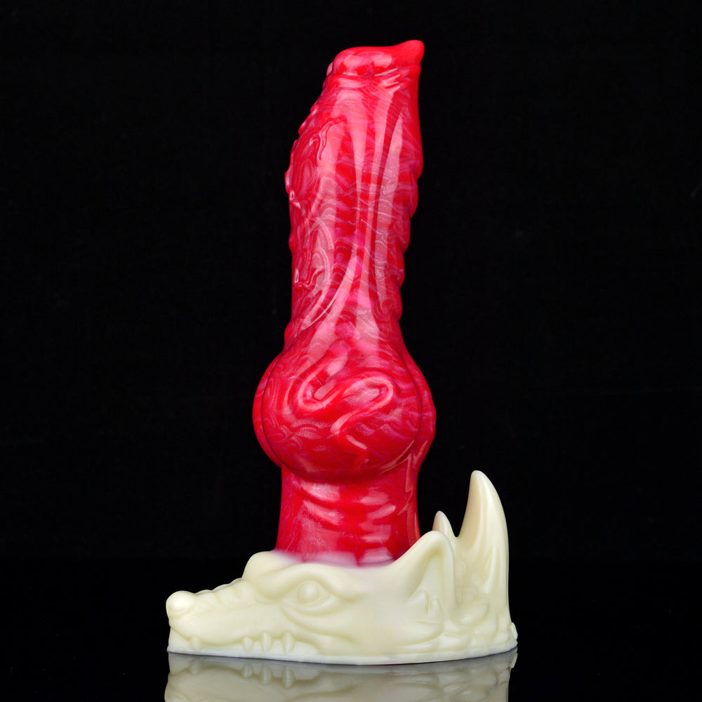 7 Inch Platinum Silicone Red Dog Dildo