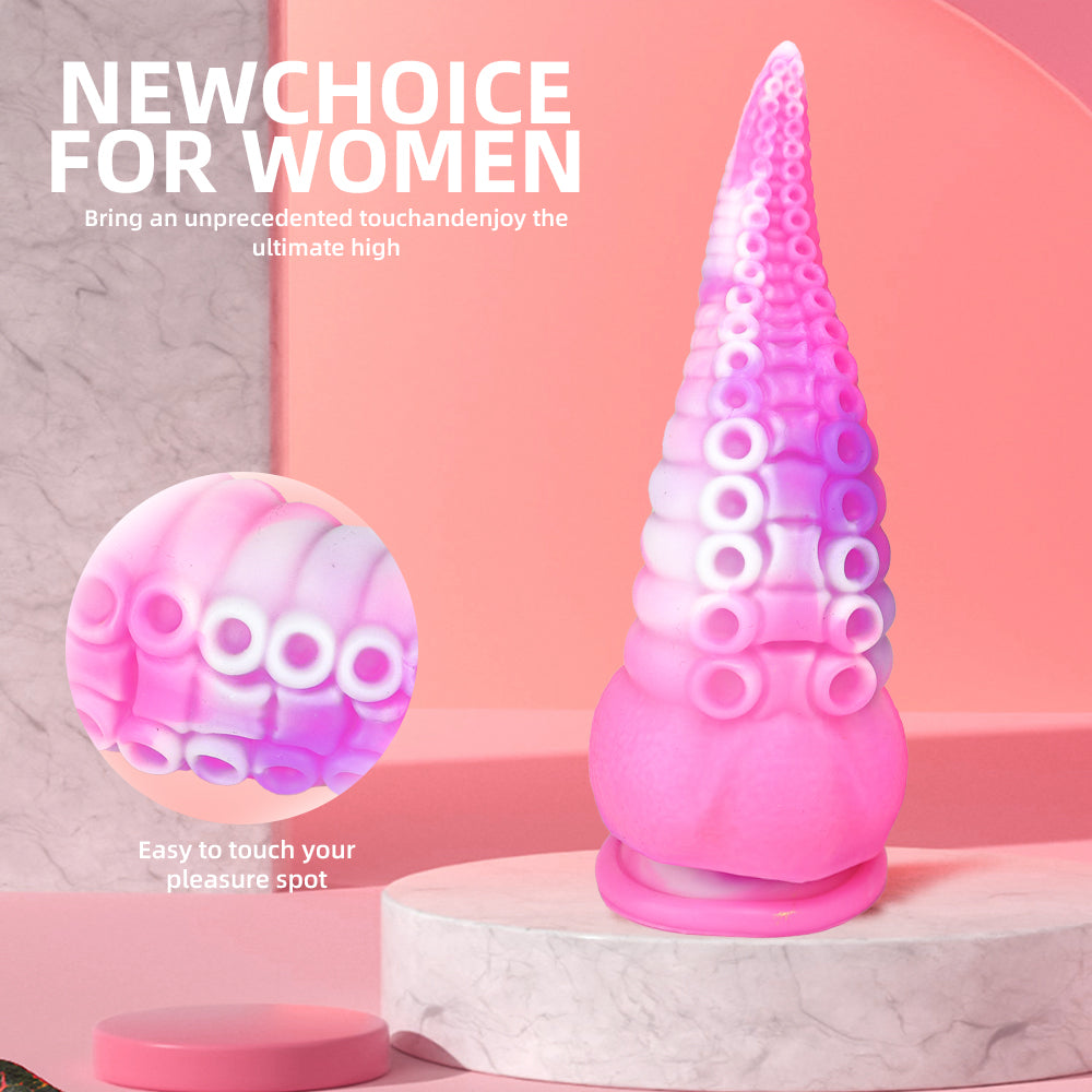 8 Inch Silicone Pink Tenticle Dildo