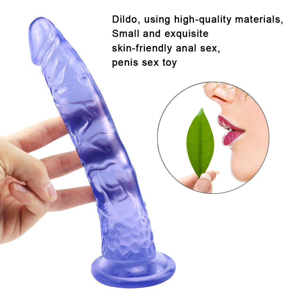 8 Inch Slim Blue Anal Dildo