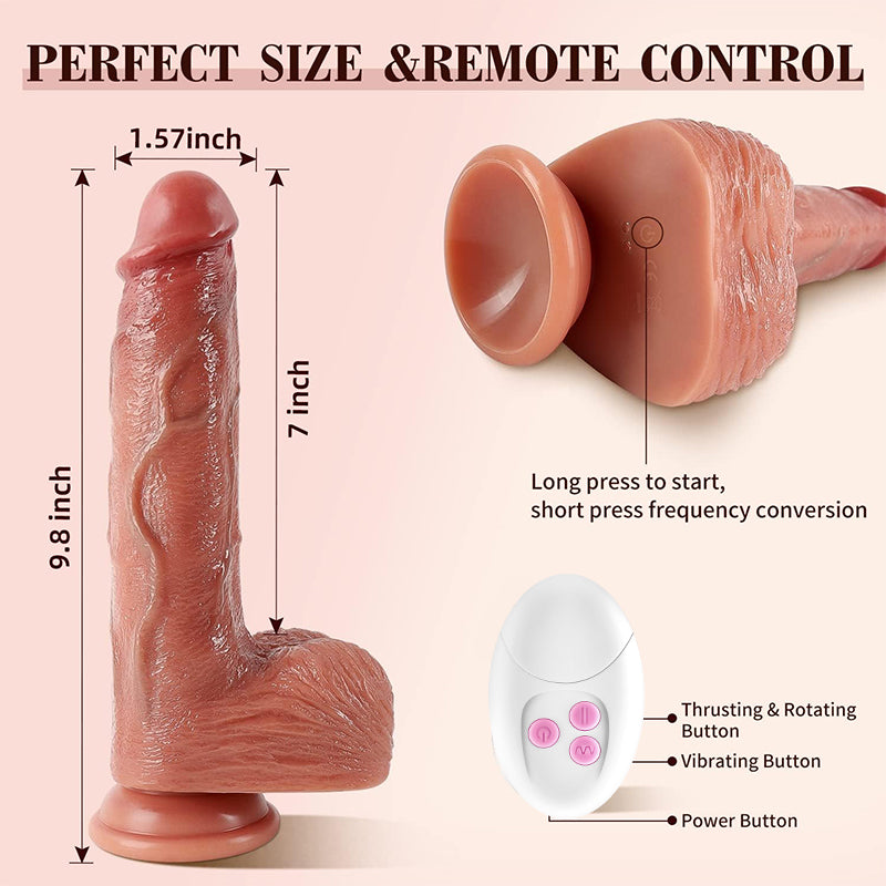 9 Inch Realistic Remote Control Thrusting Dildo