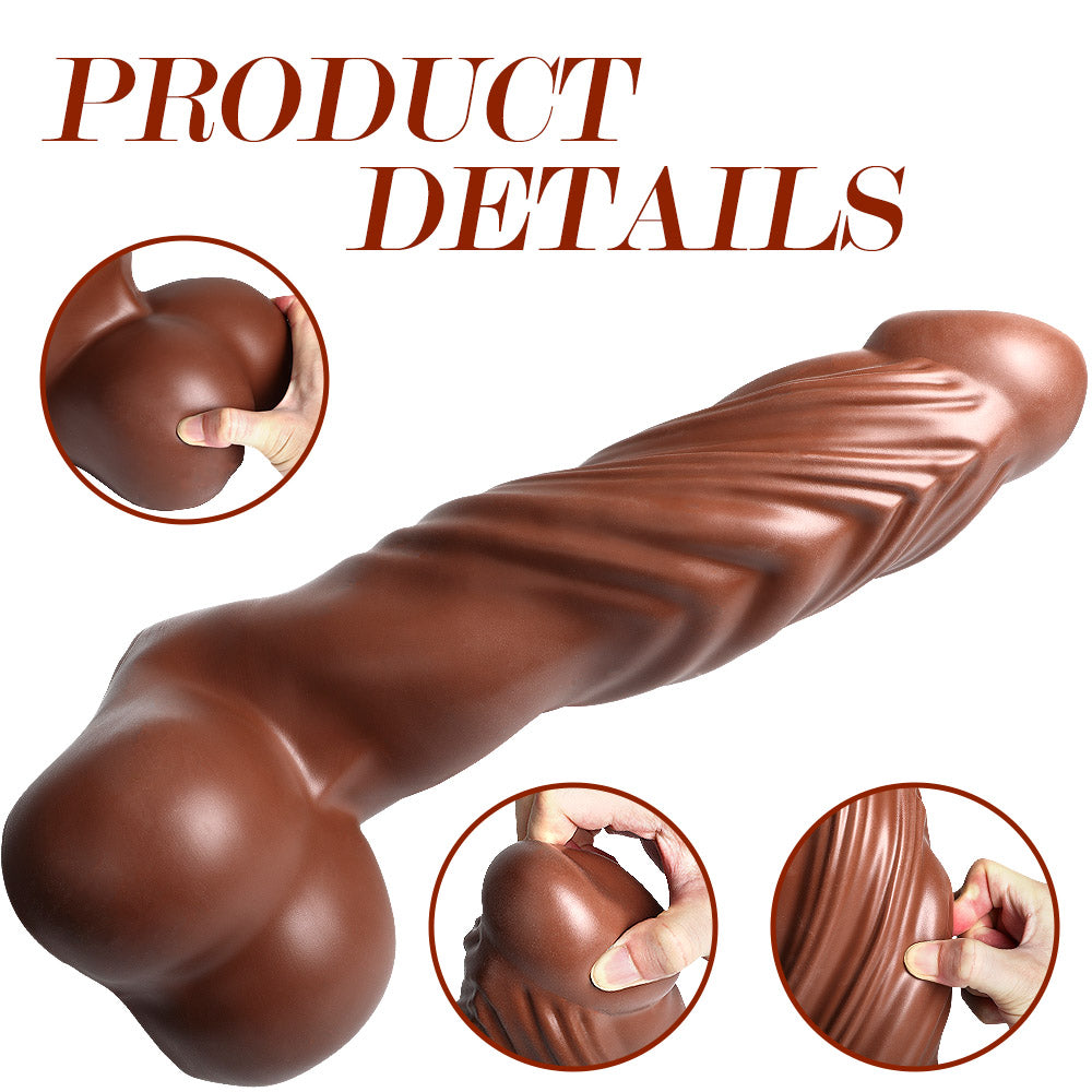 16 Inch Brown Silicone Super Giant Dildo