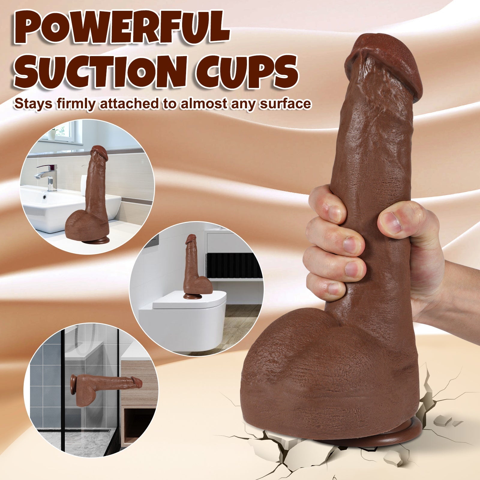 11 Inch Brown Realistic Big Dildo