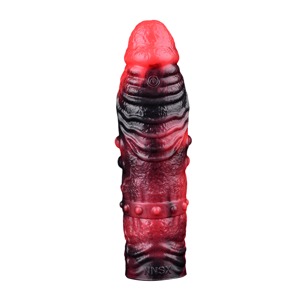 7 Inch Silicone Demonic Vibrating Penis Sleeve
