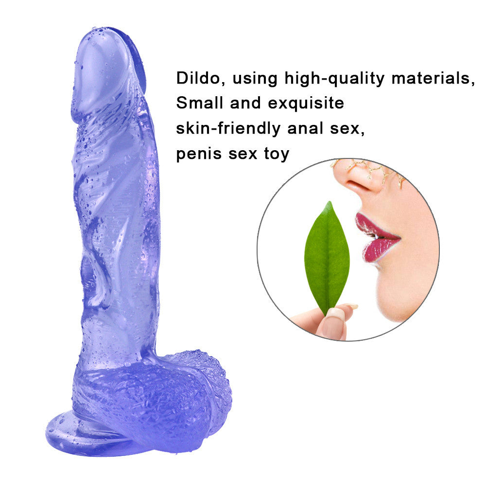 8 Inch Blue Clear Jelly Dildo