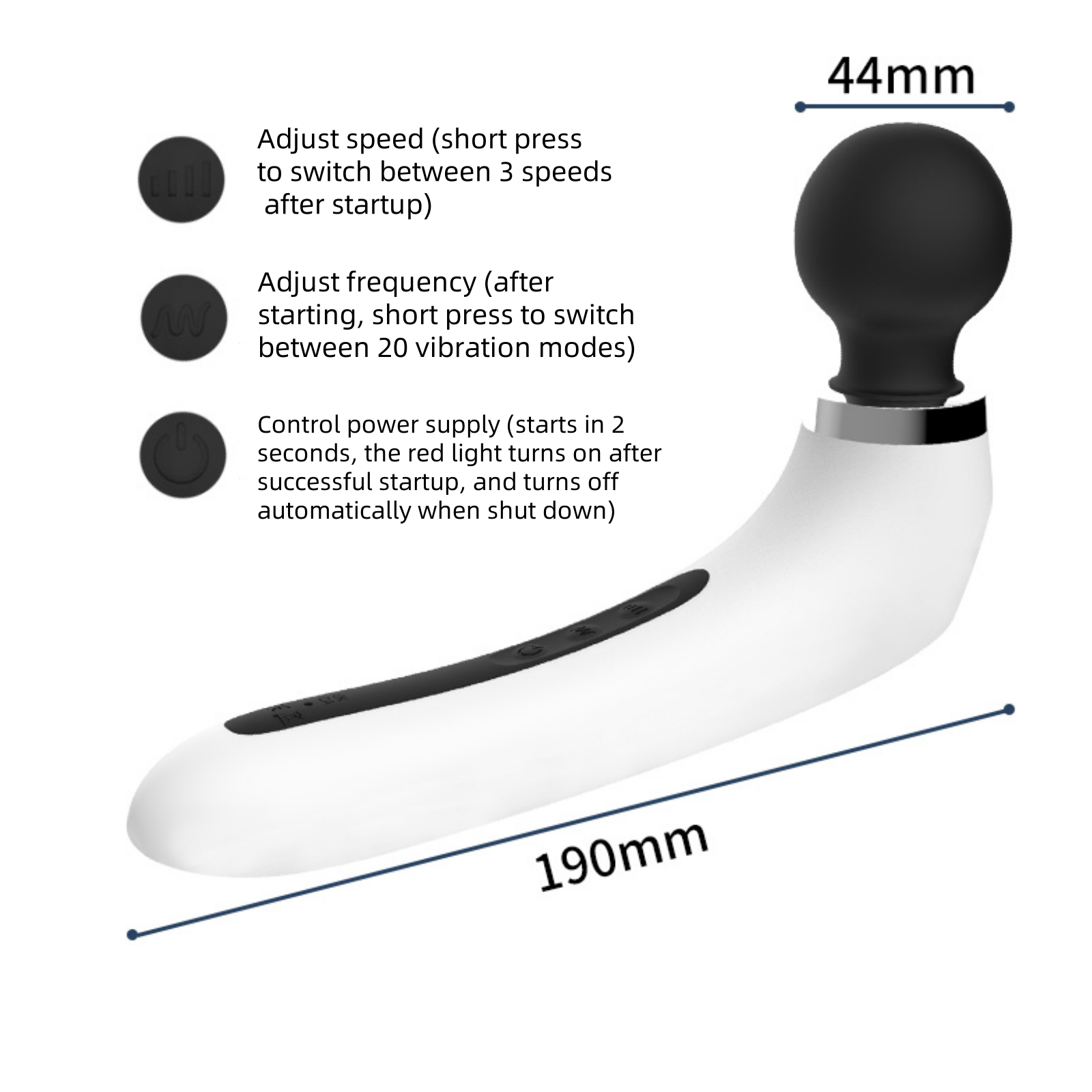 Wireless Rechargeable Multi Function Wand Vibrator