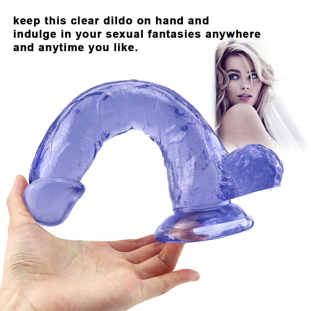 10 Inch Blue Long Rubber Jelly Dildo