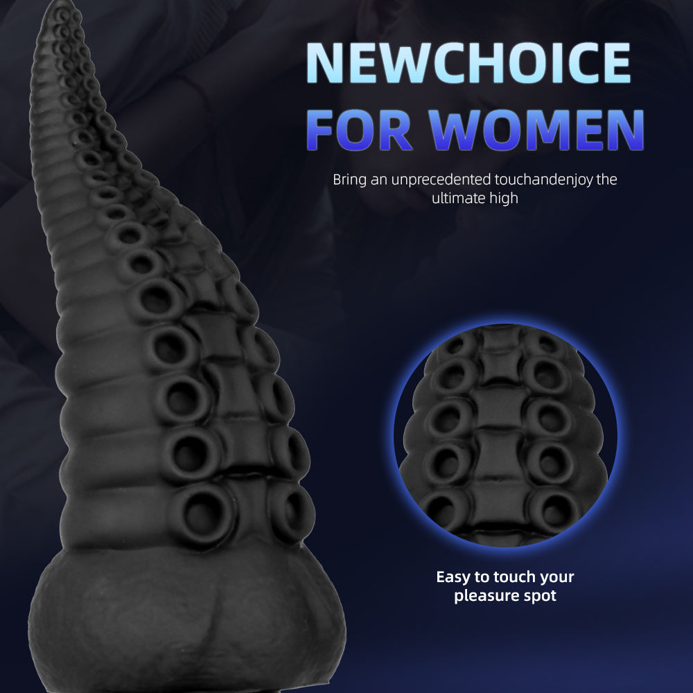 8 Inch Black Tentacle Anal Dildo