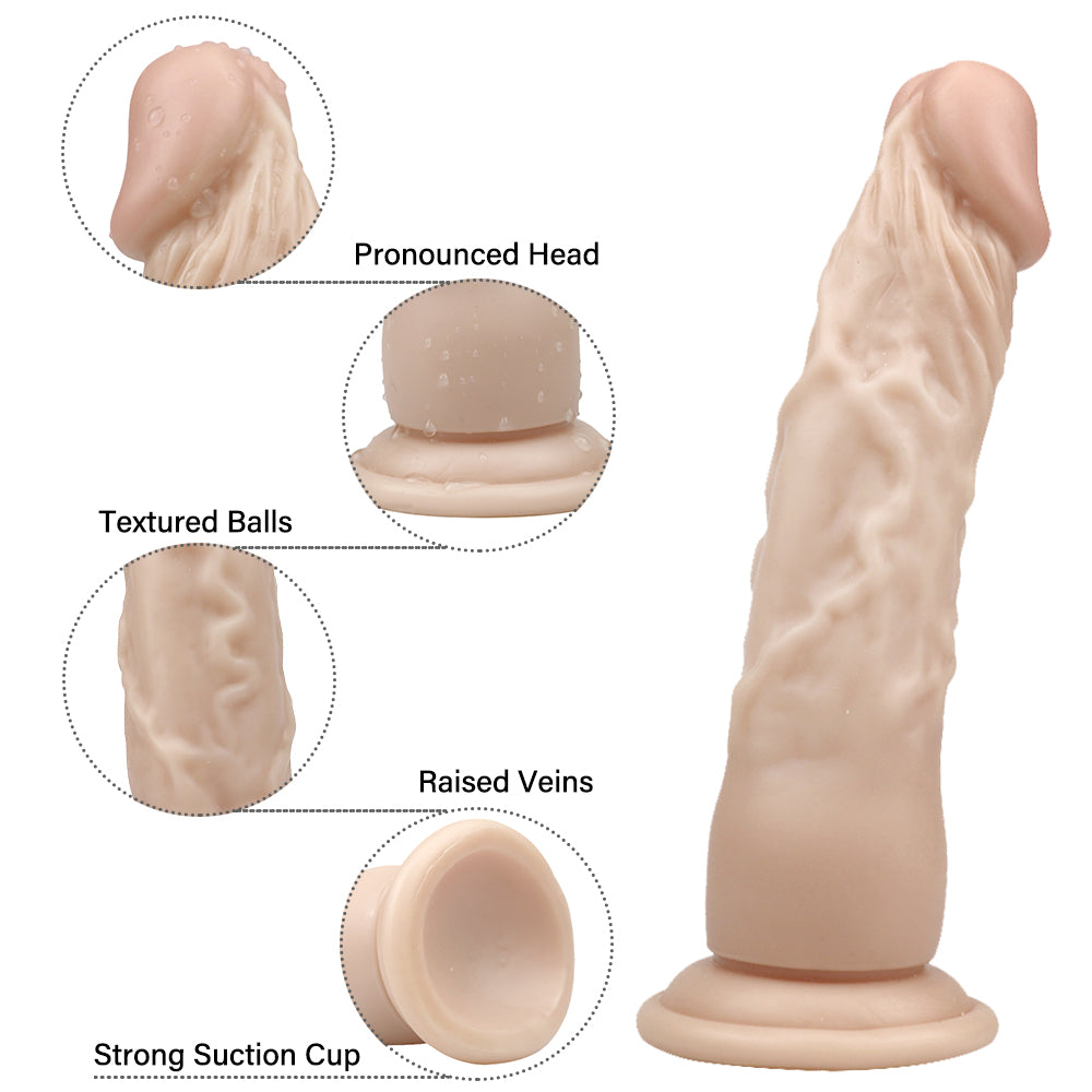8 Inch Caucasian Ballless Realistic Dildo