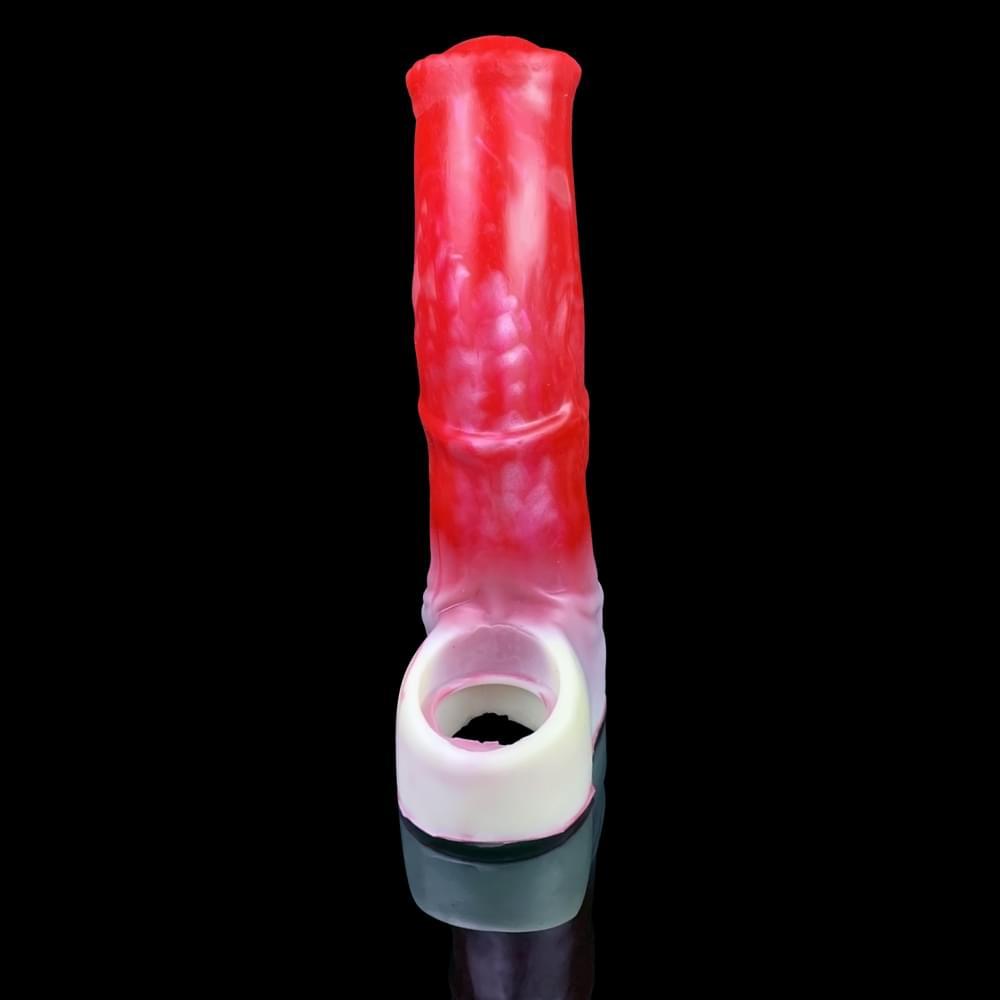 Red 6 Inch Animal Cock Penis Sleeve