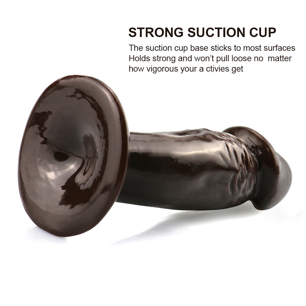 4 Inch Brown Realistic Straight Small Dildo