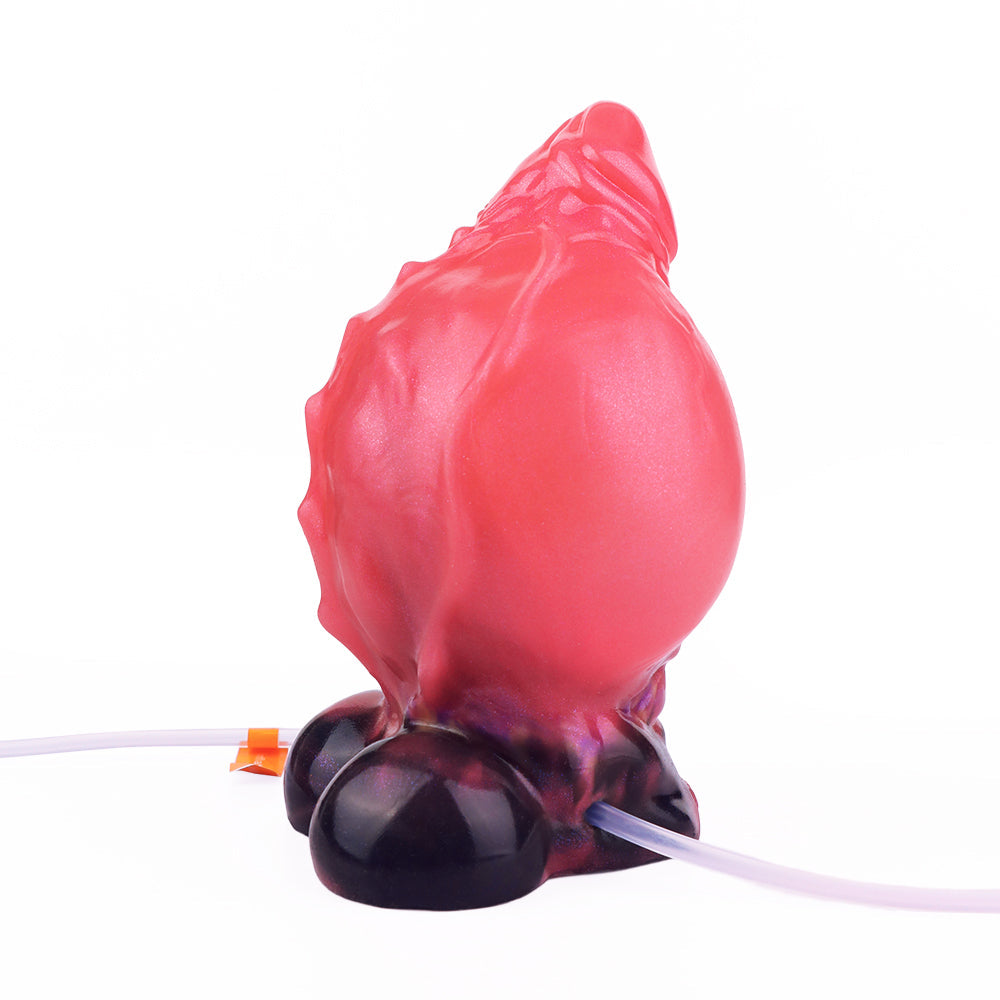 Red Short Thick Dragon Ejaculating Inflatable Dildo
