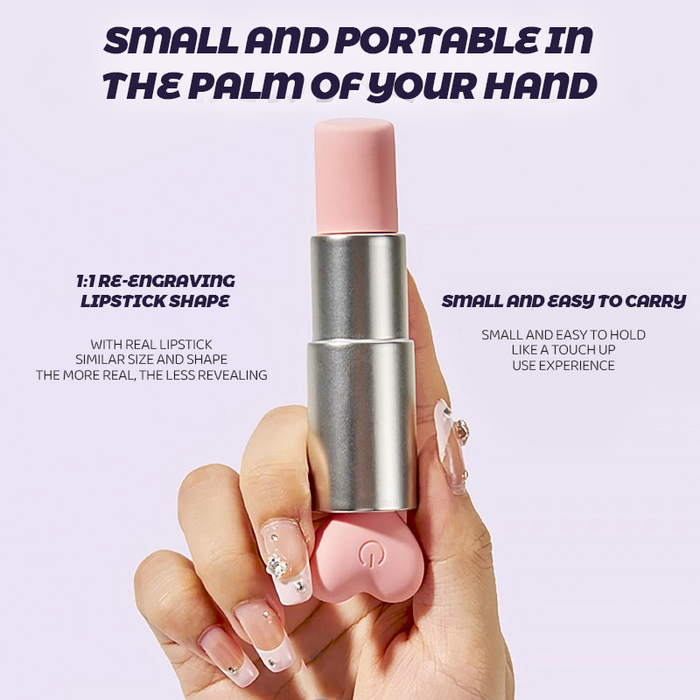 Pink Glitter Lipstick Shape Clitoris Vibrator