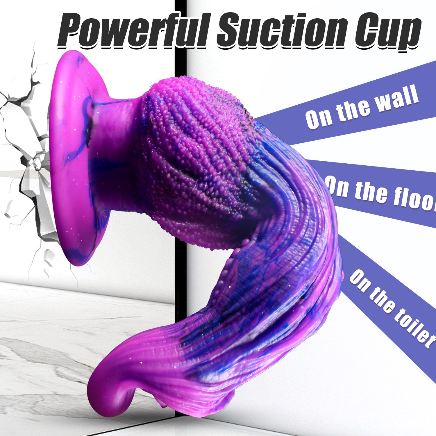 9 Inch Purple Silicone Alien Dog Dildo