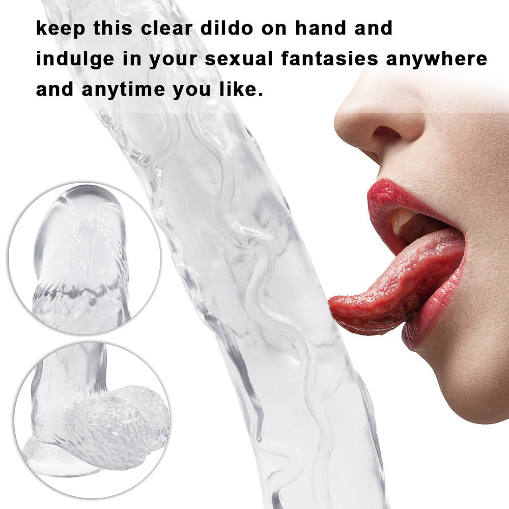 16 Inch Clear Extra Long Jelly Dildo