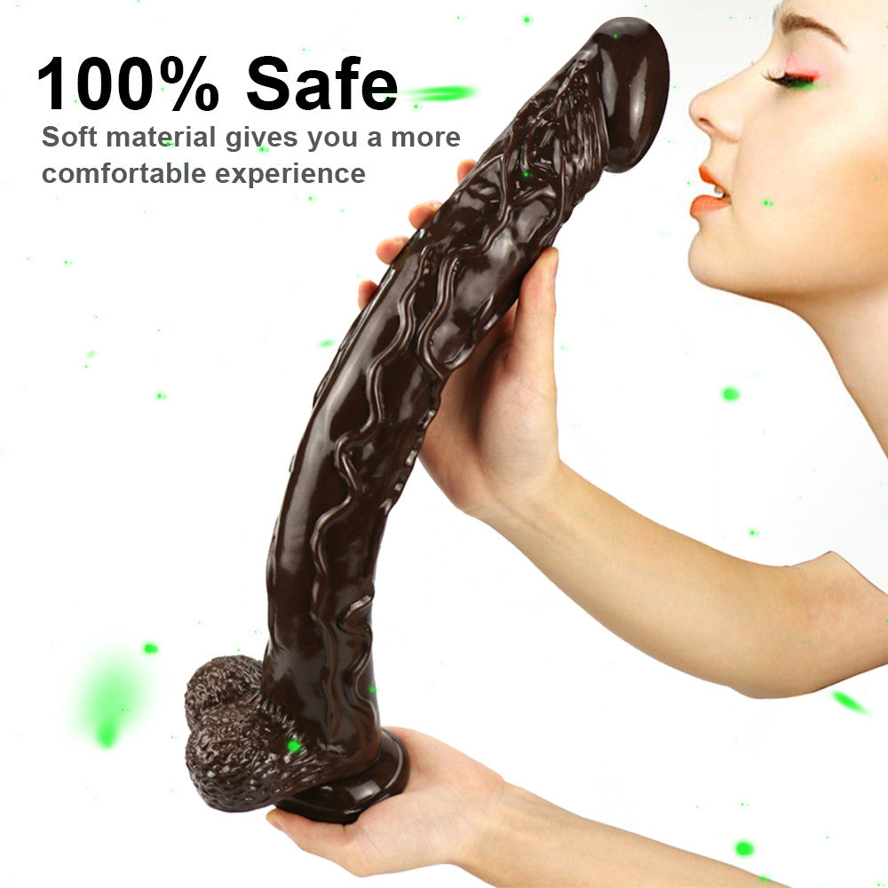 Black Realistic 16 Inch Extra Long Dildo