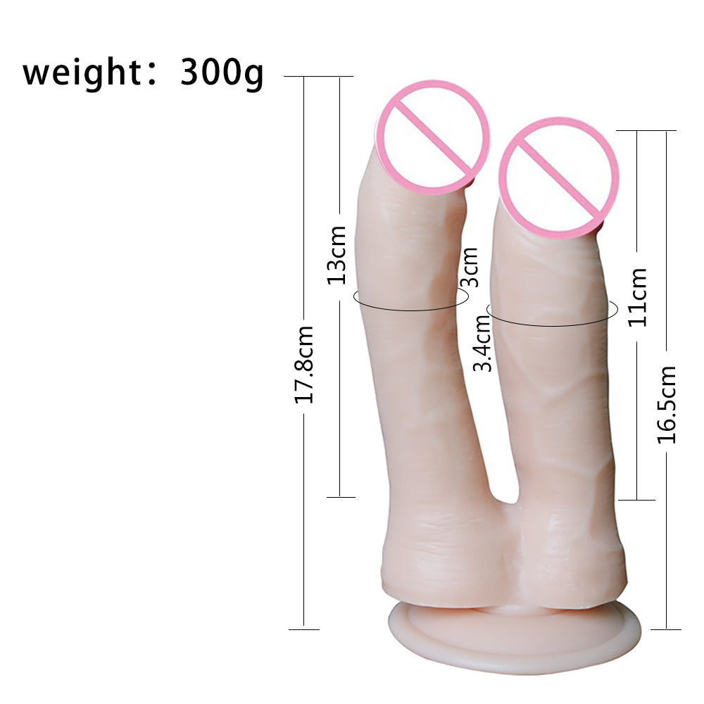 7 Inch White Beginner Double Penetration Dildo