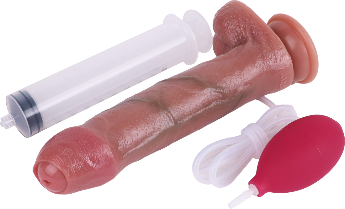 9 Inch Realistic Squirting Dildo With Foreskin