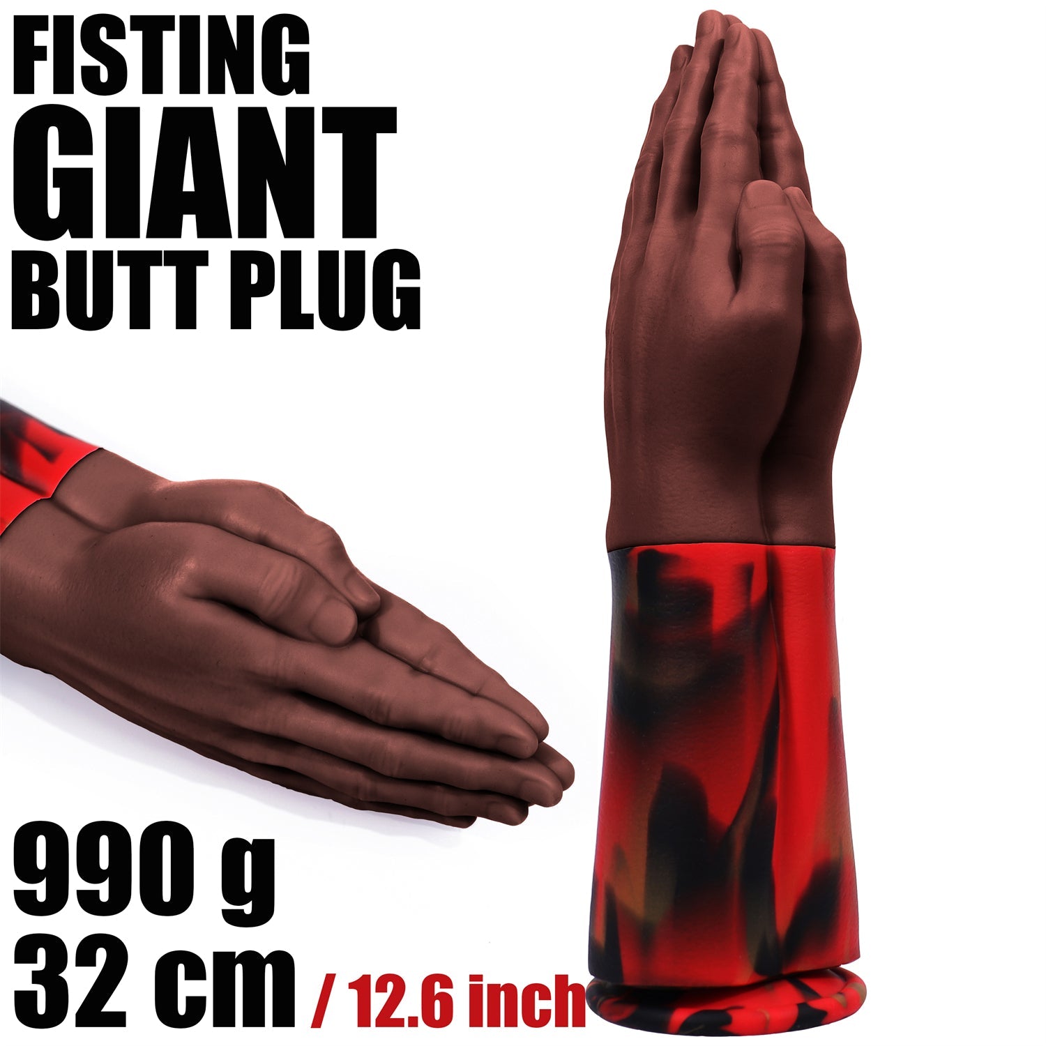 12 Inch Realistic Brown Hand Fist Dildo