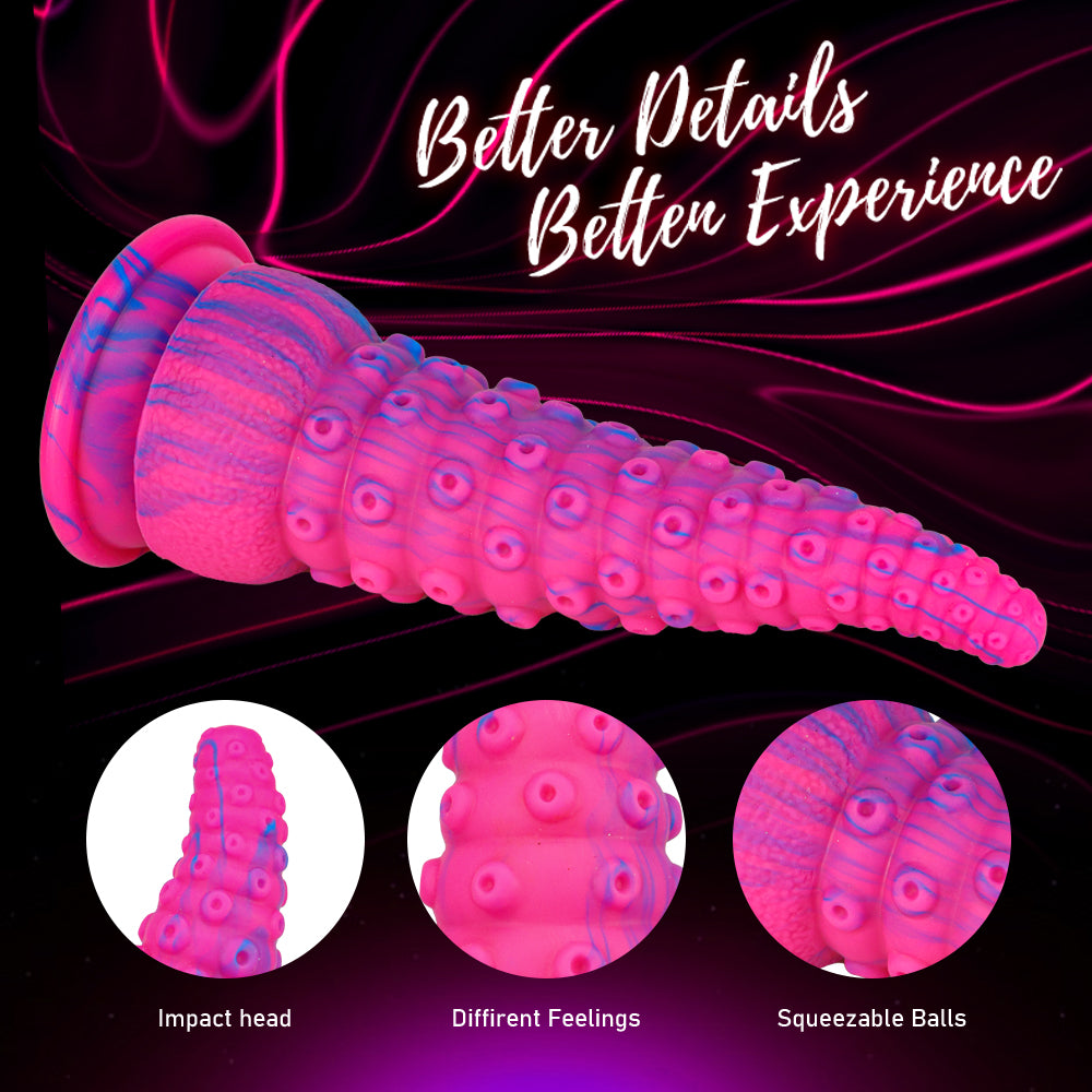 Pink Octopus Feet Suction Cup Tentacle Dildo