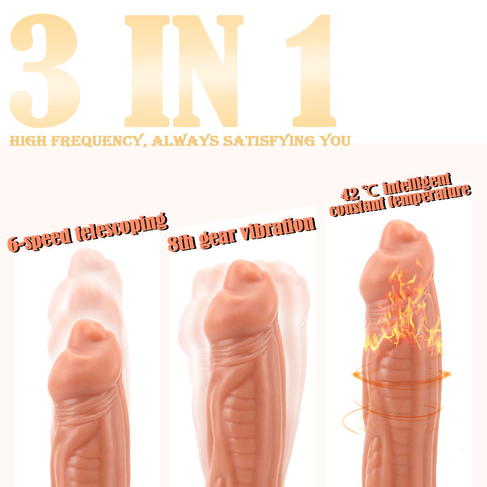 9 Inch Flesh Colored Alien Thrusting Dildo