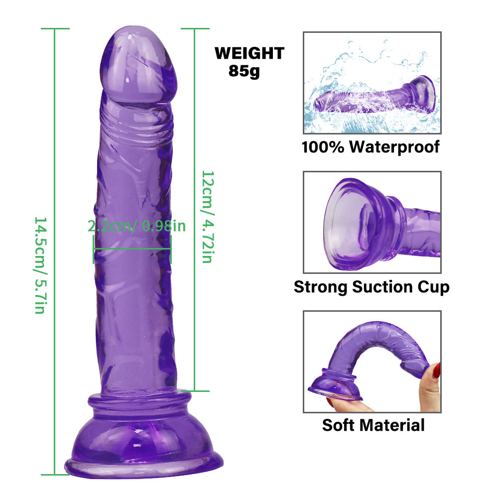 5 Inch Purple Slim Jelly Small Dildo