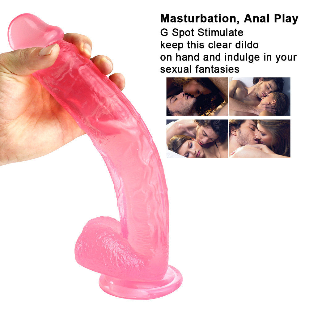 10 Inch Pink Big Clear Jelly Dildo