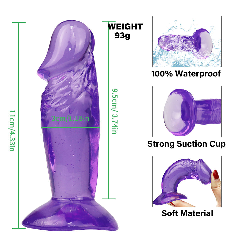 4 Inch Purple Jelly Mini Dildo