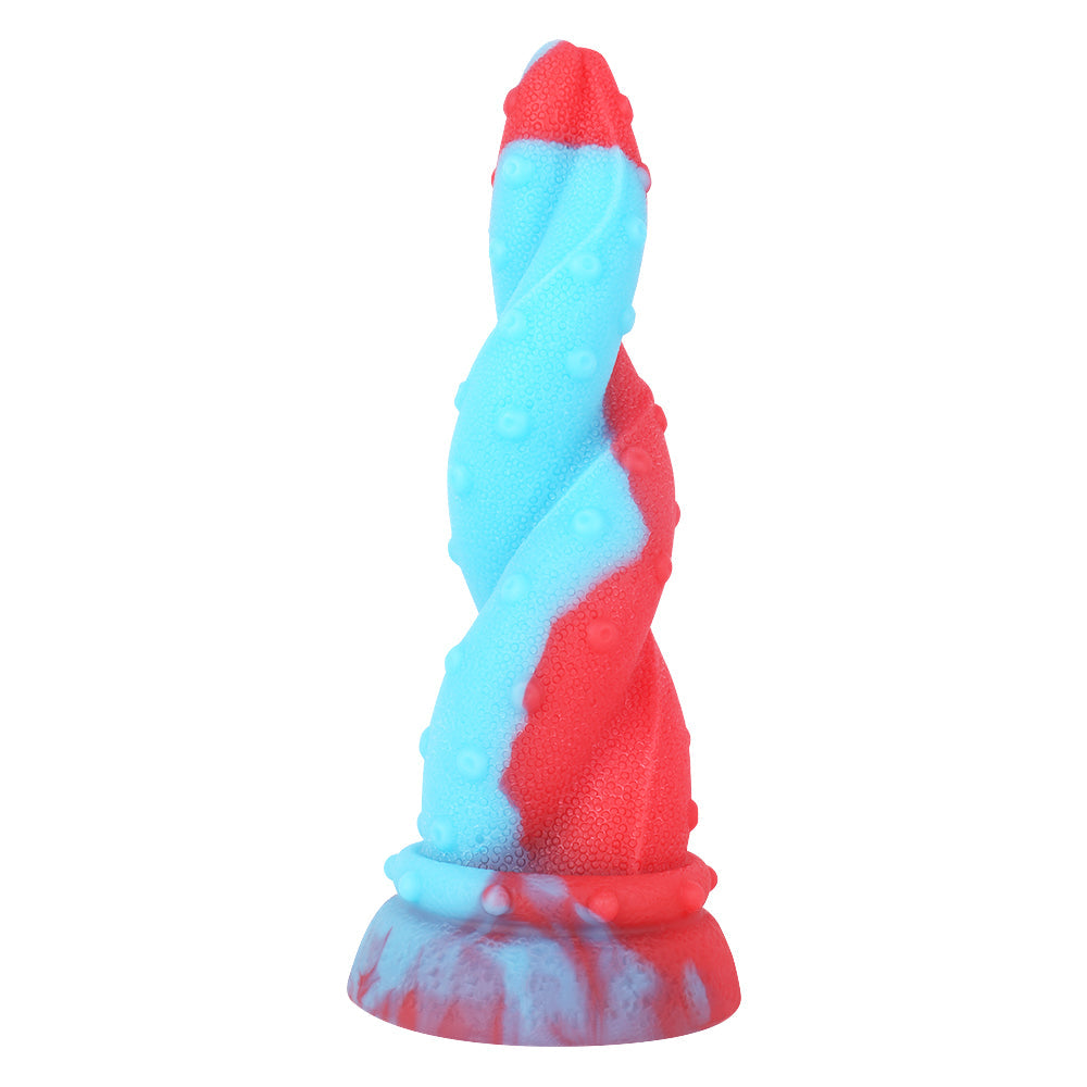 8 Inch Octopus Silicone Red Blue Anal Dildo