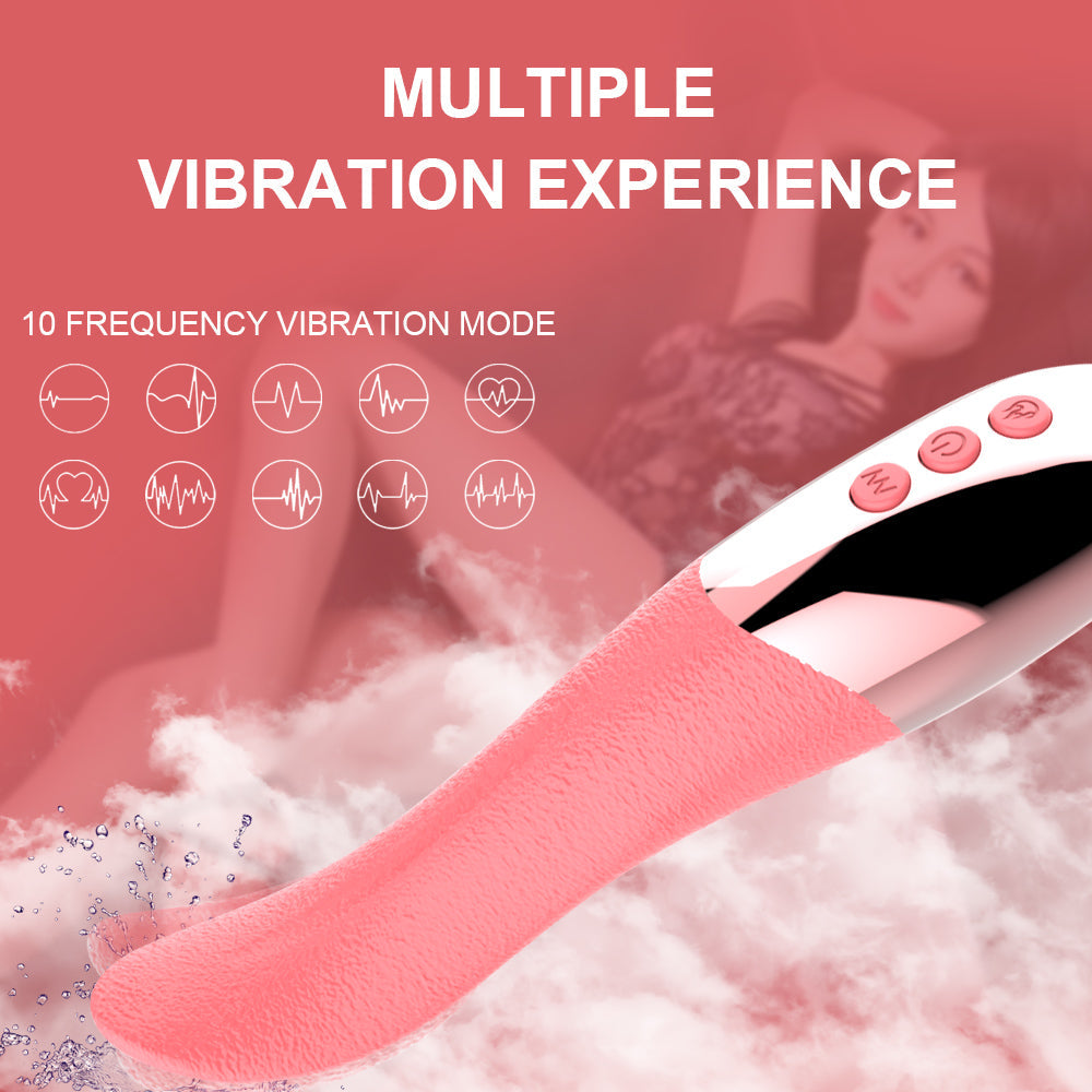 Pink Silicone Soft Realistic Tongue Vibrator
