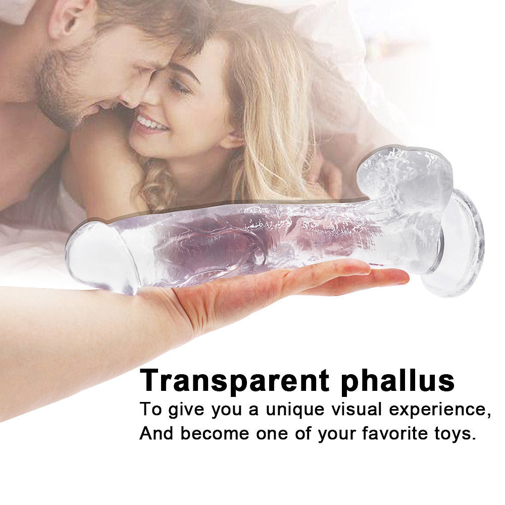 10 Inch Transparent Realistic Jelly Dildo
