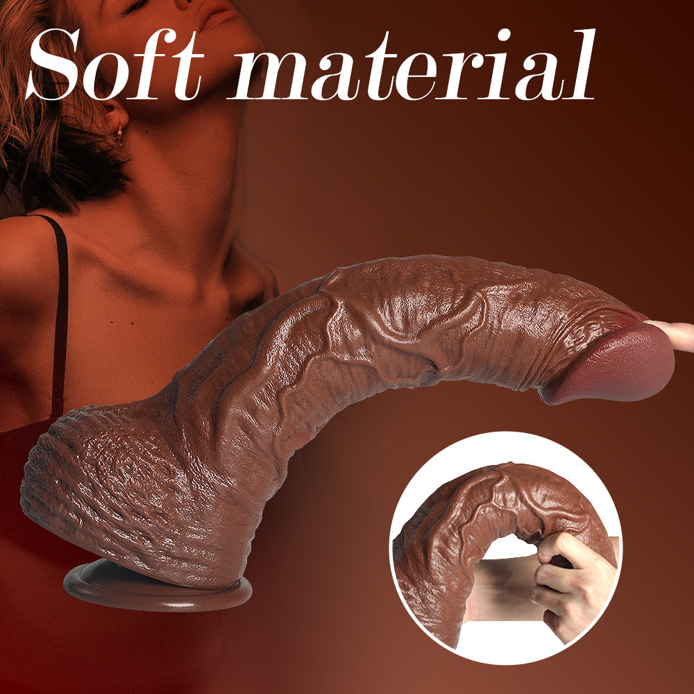 14 Inch Large Size Brown Realistic Dildo