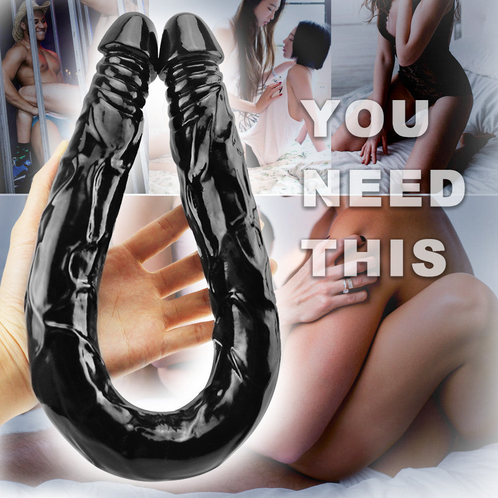22 Inch Long Black Realistic Double Dildo