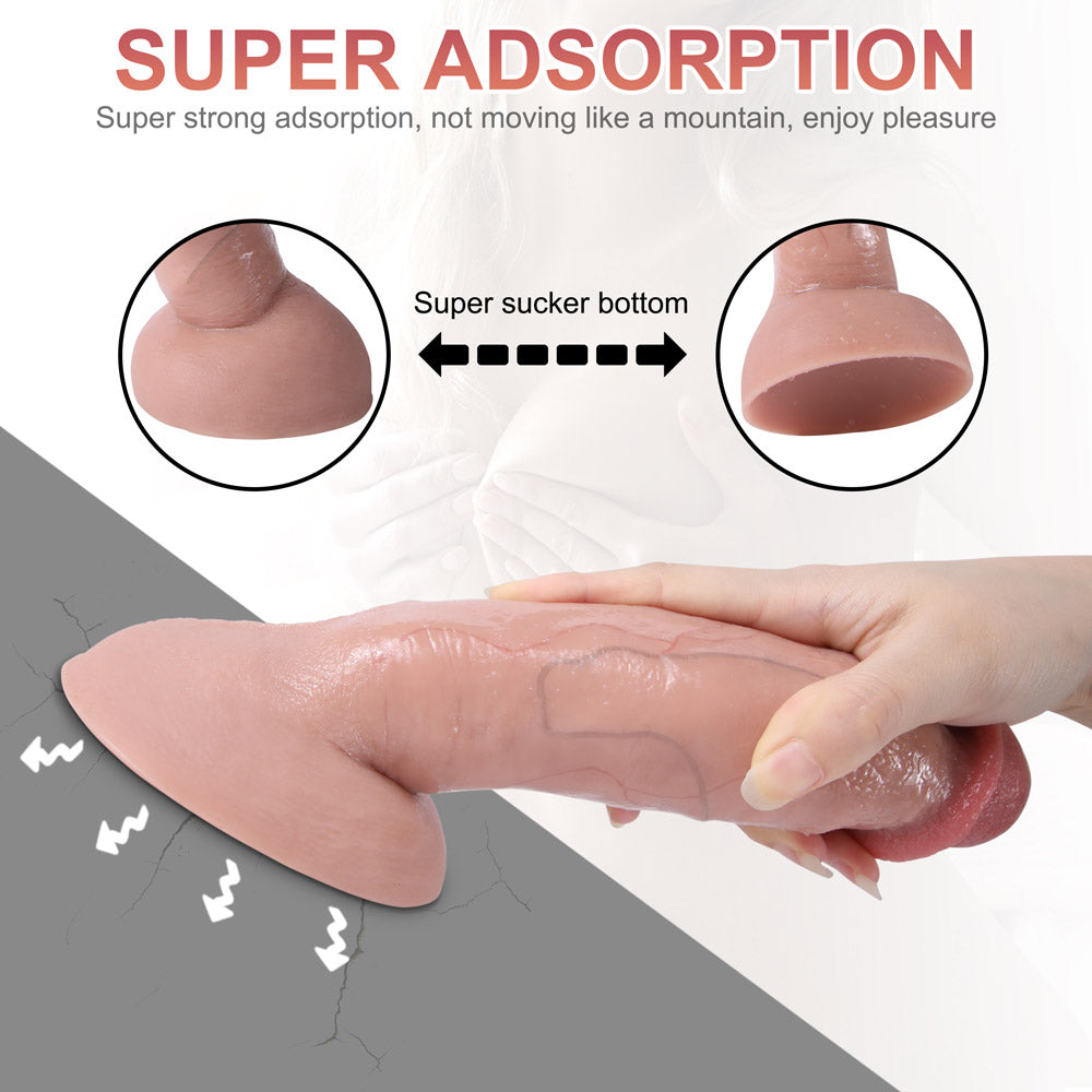 Smooth Mushroom Head Realistic Cock Silicone Dildo