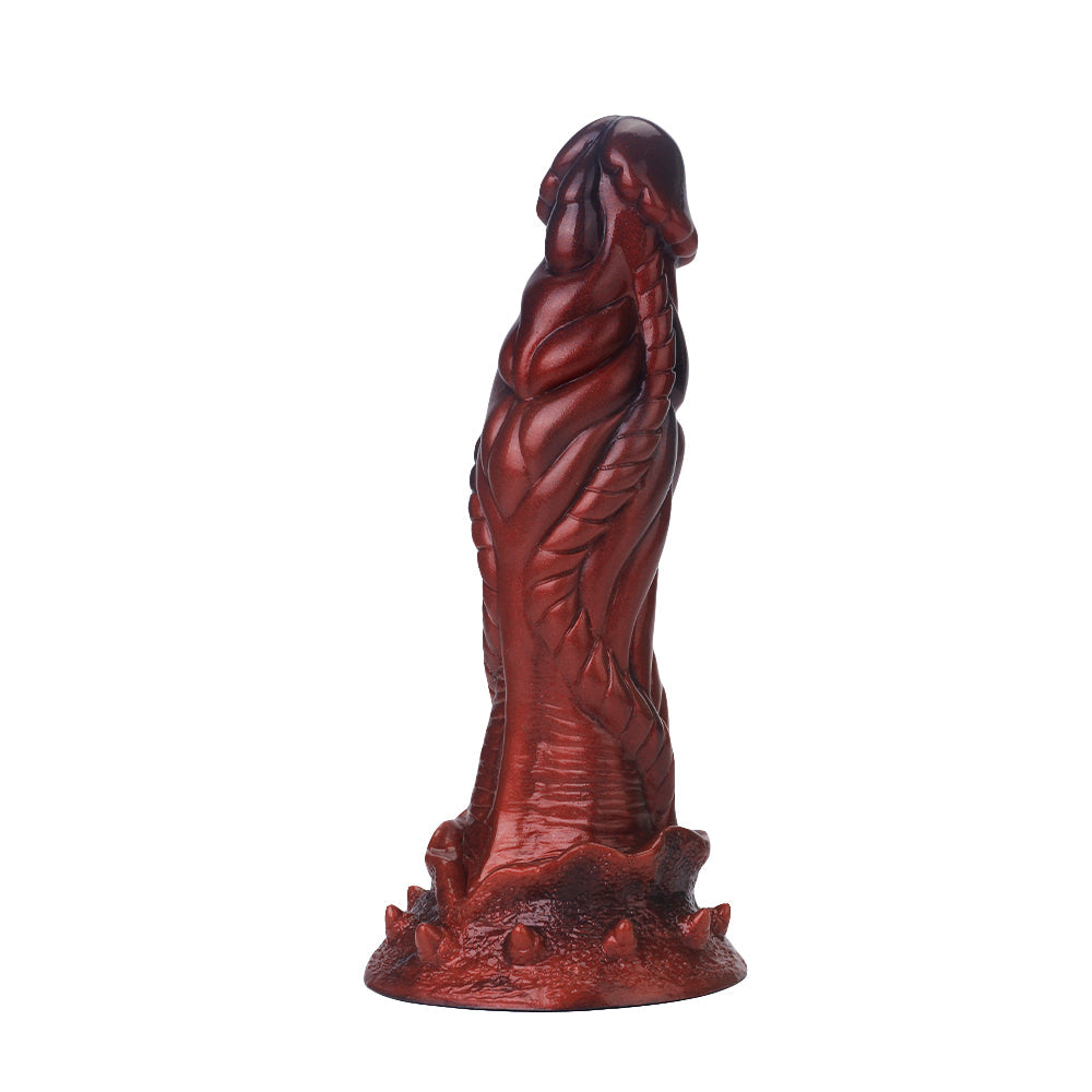 8 Inch Red Textured Fantasy Dragon Dildo