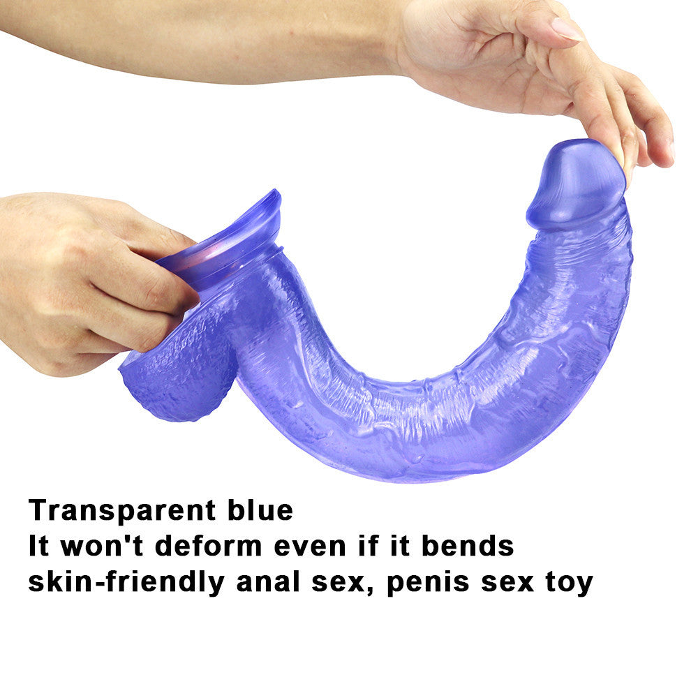 10 Inch Blue Clear Big Jelly Dildo
