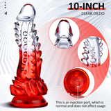 Carica l&#39;immagine nel visualizzatore di Gallery, Clear Dragon Dildo Scaly Texture