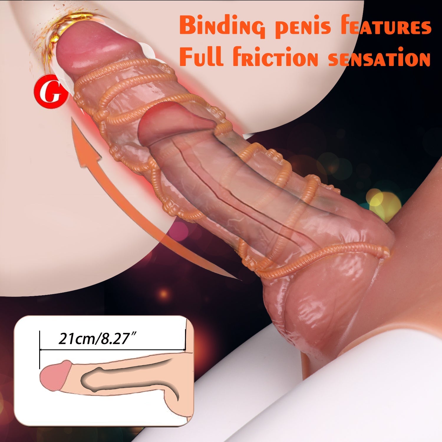 8 Inch Bondage Silicone Hollow Dildo Panties