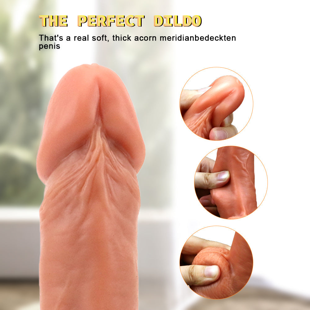 9 Inch Realistic Heated Thrusting Dildo