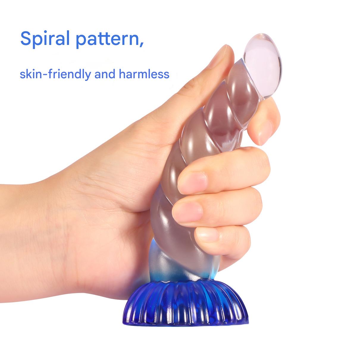 8 Inch Clear Ribbed Unicorn Dildo
