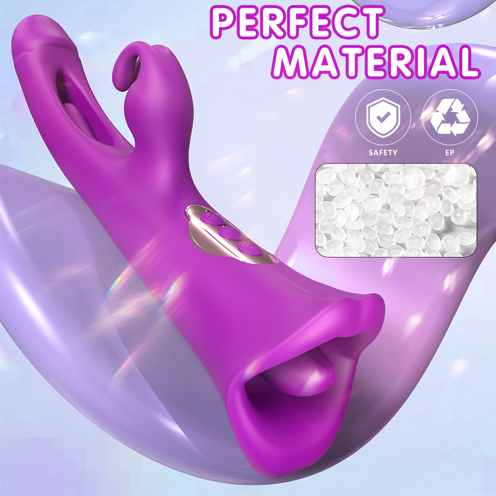 Purple Double Head Stimulating Rabbit Vibrator
