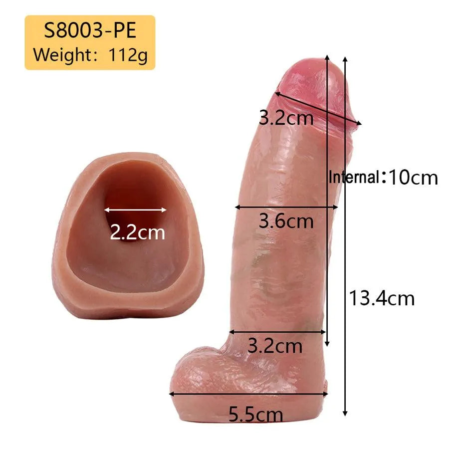 5 Inch Male Realistic Silicone Penis Sleeve